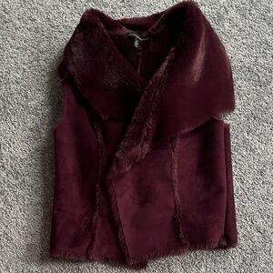 Plush Burgundy Faux Fur Vest